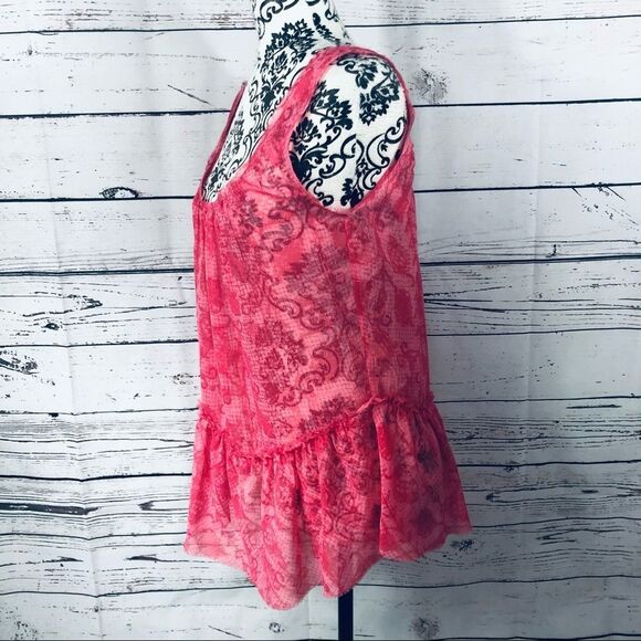 Rachel Roy Sheer Patterned Flowy Sleeveless Top XS - Picture 3 of 8